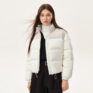 束皙/sushe 零压蓬松可溯源匈牙利90%鸭绒超温暖灰色羽绒服女冬季