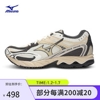 美津浓（MIZUNO）【WAVE ORION】男女运动跑步鞋 缓震支撑厚底复古休闲鞋 38.5码 01/米白/深灰/沙色