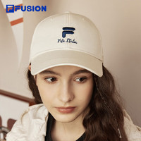 FILA FUSION斐乐潮牌款棒球帽2024春运动帽遮阳帽鸭舌帽 乳糖色-BG