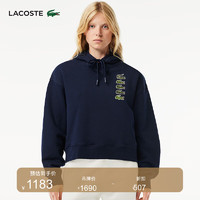 LACOSTE法国鳄鱼女装23冬季时尚纯色短款连帽卫衣SF1650 166/藏青色 38/165