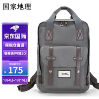 NATIONAL GEOGRAPHIC国家地理双肩包男大容量背包女15.6英寸笔记本电脑包书包 深灰色