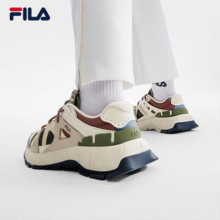 FILA 斐乐摩登复古休闲鞋女鞋2023冬休闲鞋老爹鞋 火山灰/驼丝锦-VD 37.5