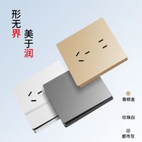 德鲁尼 国际电工 白色 大版86型通用暗装墙面开关插座面板五孔一开单双控开关插座 空白面板