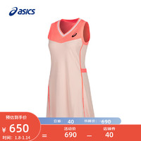 亚瑟士ASICS网球连衣裙女子运动休闲舒适时尚百搭透气 2042A292-415 白色/粉色 S
