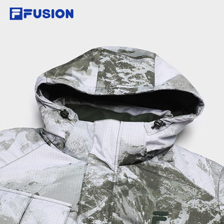 FILA FUSION斐乐潮牌羽绒服男冬季时尚休闲基础连帽外套 黛青绿-GN 180/100A/XL