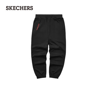 斯凯奇（Skechers）2024冬新年系列男子束脚针织长裤百搭休闲运动卫裤L124M029 碳黑/0018 XXL