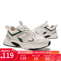 飞跃男鞋网面运动鞋子男秋冬季透气休闲复古老爹鞋款缓震跑步鞋潮 米墨绿 35