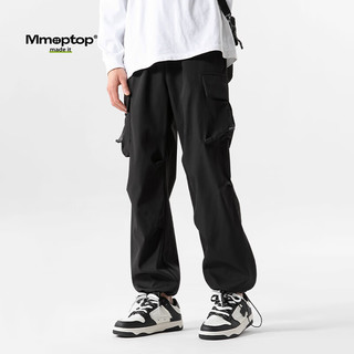 MMOPTOP潮流工装裤子男士冬季美式宽松运动直筒阔腿休闲裤S6603黑色L L（125-145斤）
