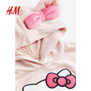 H&M童装女童儿童套装2件式印花服装1172283 浅粉色/Hello Kitty 110/60