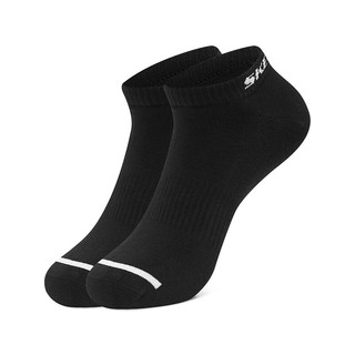 斯凯奇（Skechers）舒适休闲运动袜L323U005 碳黑色/亮白色/碳黑色/036Y M 24-26cm