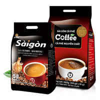 SAGOCAFE 西贡咖啡 西贡（SAGOCOFFEE）新品越南saigon西贡炭烧猫屎咖啡味条装原装进口三合一速溶咖啡 咖啡味1700g100条
