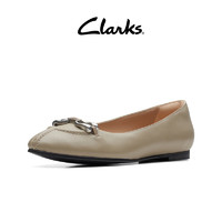 Clarks其乐优雅系列女鞋鞋子女芭蕾舞鞋通勤单鞋 沙色 261722204 35.5