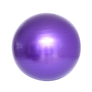 瑜伽球PVC加厚防爆健身球室内瑜伽球儿童瑜珈球65cm 紫(含气泵气拔气塞)