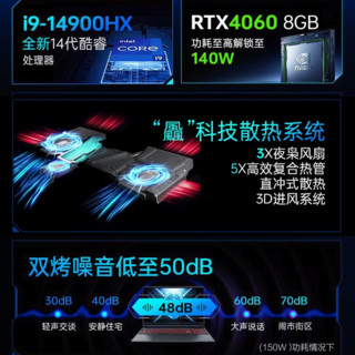 ThundeRobot 雷神 猎刃15 十四代酷睿版 15.6英寸 游戏本 灰色（酷睿i9-14900HX、RTX 4060 8G、16GB、1TB SSD、2.5K、IPS、165Hz）