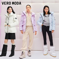 Vero Moda羽绒服女短2023冬新90白鸭绒收腰连帽户外紫色