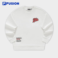 FILA FUSION斐乐潮牌女子针织套头衫2023冬时尚加绒宽松卫衣 标准白-WT 160/80A/S