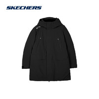 斯凯奇（Skechers）梭织中款羽绒外套L423M139 深夜黑/03B6 XL