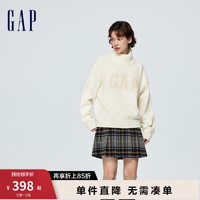 Gap女装冬季2023半高领套头保暖毛衣836347宽松羊毛针织衫 米色 175/96A(XXL) 亚洲尺码