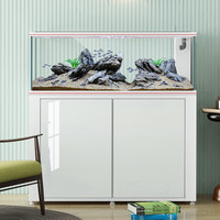 彩鲽彩蝶鱼缸超白玻璃水族箱底滤套缸金鱼兰寿缸矮缸