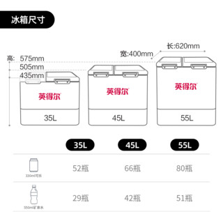 indelB 英得尔 车载冰箱M35/45L双箱双温双控车家两用12V24V220V三年质保