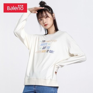 班尼路（Baleno）秋款长袖卫衣女个性字母印花潮流套头衫时尚圆领棉质百搭上衣 08W S