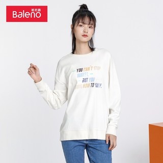 班尼路（Baleno）秋款长袖卫衣女个性字母印花潮流套头衫时尚圆领棉质百搭上衣 08W S