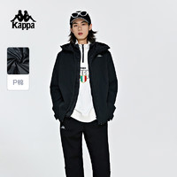 Kappa 卡帕 棉服男连帽夹克户外保暖防寒服可拆卸两件外套K0D72MM41 黑色 L