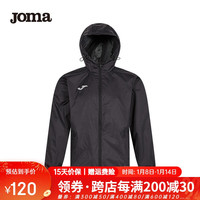 JOMA 荷马男士梭织外套春季运动舒适透气上衣连帽防风休闲外套男 黑色 M