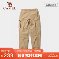 CAMEL 骆驼 户外宽松软壳裤户外防风防寒工装直筒运动长裤 A13CA4a9062 椰壳色男 XXL