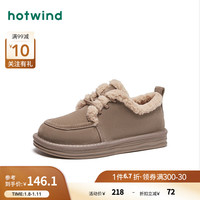 热风冬季女士时尚加绒保暖棕色温柔百搭毛毛鞋 129卡其 40