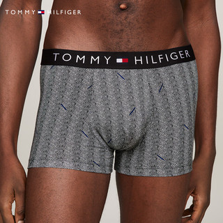 TOMMY HILFIGER男装提花腰边弹力贴身四角裤平角内裤UM0UM03044 深灰色0IR S