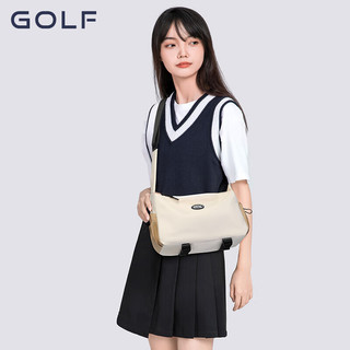 高尔夫（GOLF）单肩包男士运动斜挎包女休闲百搭iPad包防泼水轻便骑行包包 米黄配卡其