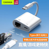 CangHua 苹果15手机Type-c转网口iPhone千兆网线转换器有线网卡RJ45接口转接头iPad外连网络以太网直播