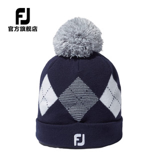 Footjoy高尔夫配件女FJ保暖舒适休闲百搭加厚时尚针织golf圆顶毛球帽 白色FH23BWPM-1