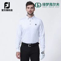 Footjoy高尔夫服装男装FJ秋冬长袖polo衫男士golf运动长袖上衣速干 白 L