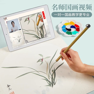六品堂 国画套装初学者12色中国画用品工具全套水墨画入门高级