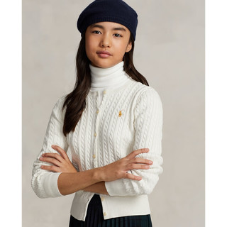 Polo Ralph Lauren 拉夫劳伦 女童 24早春农历新年棉质绞花式针织开襟衫RL40989 101-白色 L