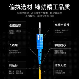 胜为电信级光纤跳线 SC-SC（UPC）单模单芯入户光纤线 低烟无卤环保外被 收发器尾纤 1米 FWSC-1011