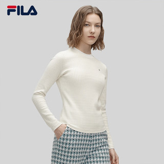 FILA Emerald斐乐女子针织长袖衫2024春季时尚休闲简约长T恤 满印一-ZA 170/88A/L