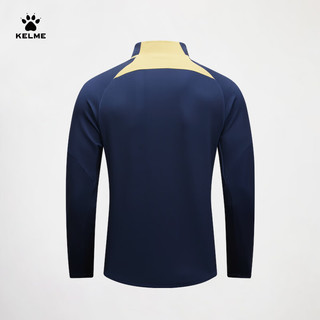卡尔美（KELME）套头衫男2024年足球训练服运动跑步卫衣半拉链上衣 藏青 S