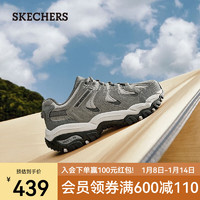 斯凯奇（Skechers）男子休闲户外徒步舒适透气轻质吸震运动鞋237542 男款-灰色/GRY 42.5