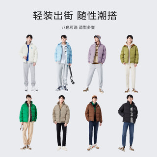 Semir 森马 羽绒服男冬季简约纯色精致温暖舒适棉柔休闲宽松立领外套