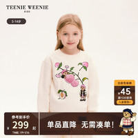 Teenie Weenie Kids小熊童装24春季女童圆领印花卫衣 象牙白 140cm