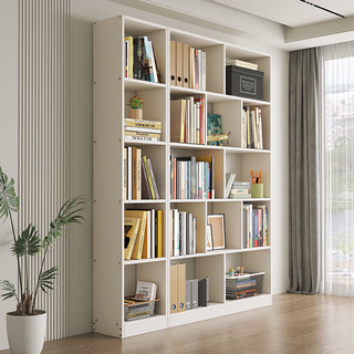 华舟书柜整墙置物架家用书柜组合客厅落地收纳阅读架 0.4米胡桃色