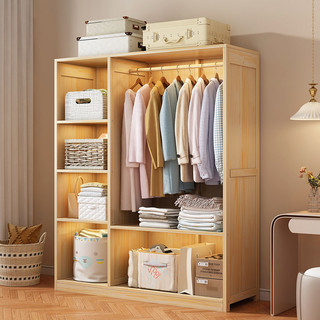 颐舍 衣柜家用卧室现代简约出租房用经济小户型实木质简易收纳柜子