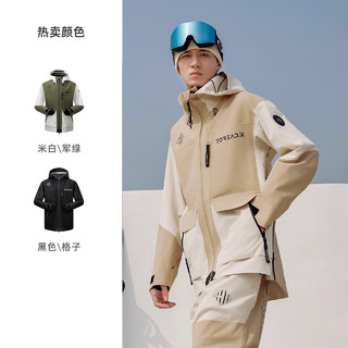 探路者（TOREAD）滑雪服 防寒保暖户外雪服 防水透湿单板滑雪服男女款23年 黑色/格子 XL