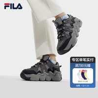 FILA 斐乐女鞋PANINI WE复古运动鞋2024春款帕尼尼加绒篮球鞋 锻铁灰/木炭灰-BC 36.5