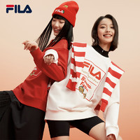 FILA 斐乐龘龘龙新年款套头卫衣男女2024春季上衣 云菇白-WT 180/100A/XL