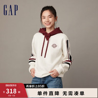 Gap女装冬2023LOGO校园风百搭抓绒宽松连帽衫840929 白色 175/96A(XXL)亚洲尺码