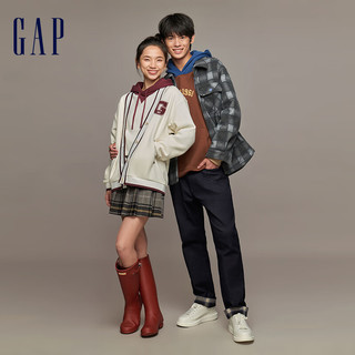 Gap女装冬2023LOGO校园风百搭抓绒宽松连帽衫840929 白色 175/96A(XXL)亚洲尺码